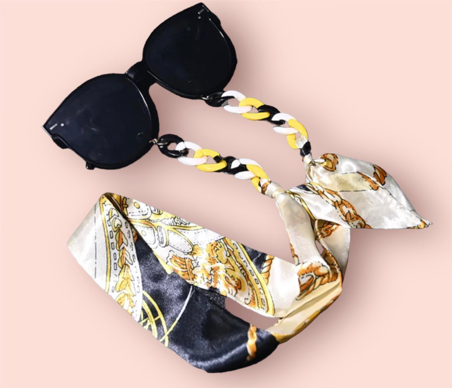 Silk scarf eyeglass jewelry