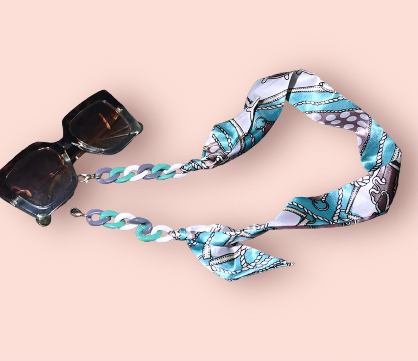 Silk scarf eyeglass jewelry