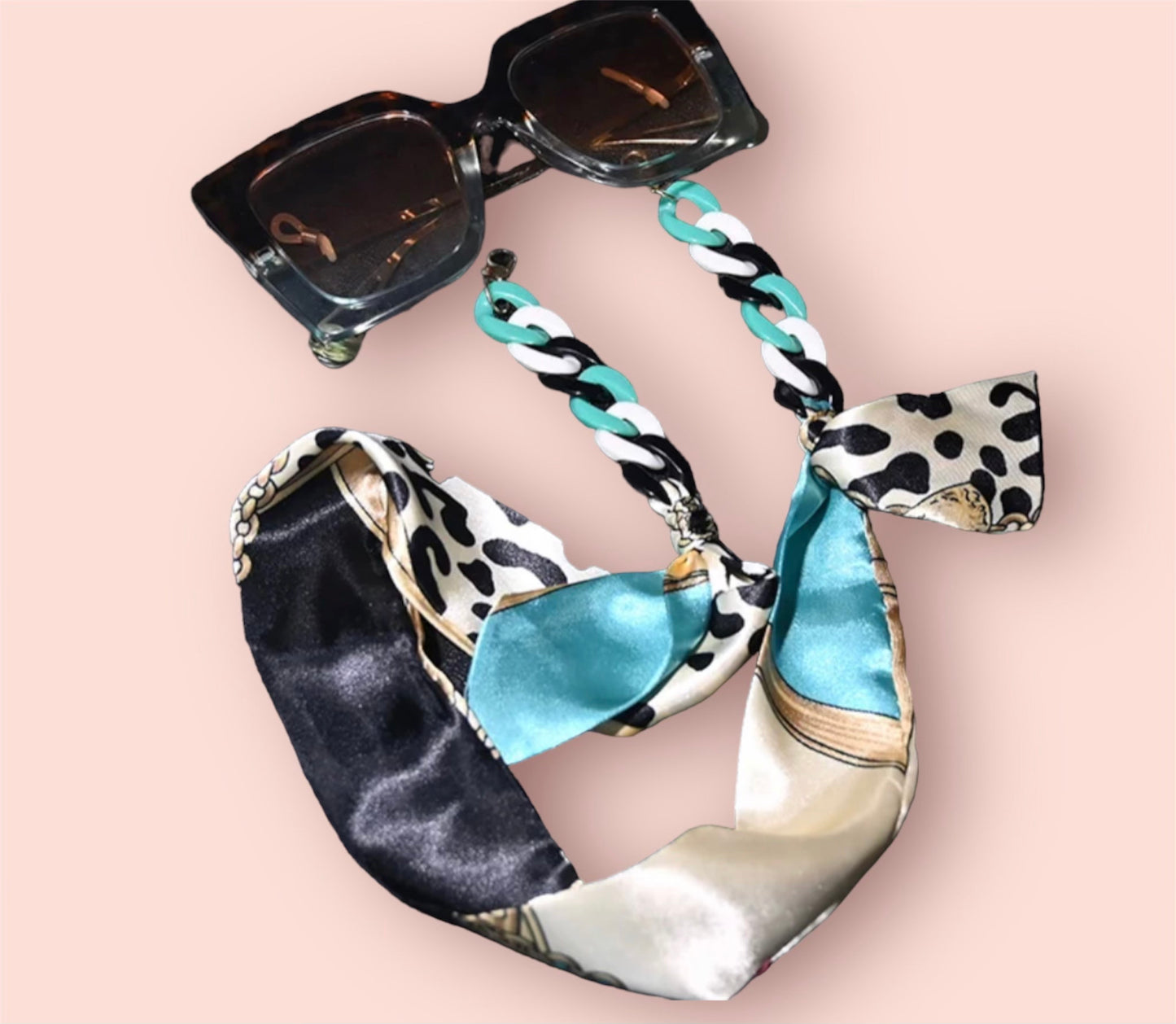 Silk scarf eyeglass jewelry